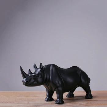 El Rinoceronte De La Estatua De Resina De Artesanía Simple De Navidad De La Escultura Moderna, Creativa Decoración Del Hogar De La Vaca De La Decoración De Adornos Regalos