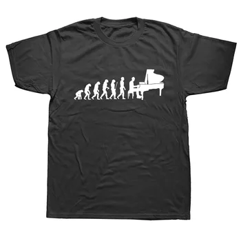 Evolución Pianista Piano Camiseta Masculino De Los Hombres De Verano De Manga Corta De Día De Acción De Gracias Personalizado De Gran Tamaño De Equipo De Música De T-Shirts