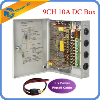 9CH DC12V 10A fuente de Alimentación de la Caja de Distribución de Seguridad CCTV Cámara de Vigilancia Para Tiras de LED Cadena de Luz de ENERGÍA