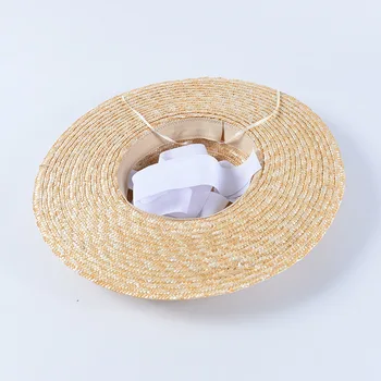 USPOP verano los sombreros de las mujeres de sombrero de sol de estilo francés de ala ancha del sombrero de paja casual natural de trigo sombrero de paja de cordones de playa de hat sombra