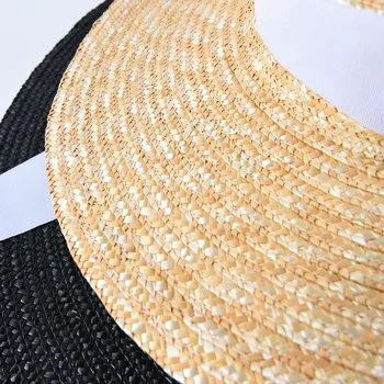 USPOP verano los sombreros de las mujeres de sombrero de sol de estilo francés de ala ancha del sombrero de paja casual natural de trigo sombrero de paja de cordones de playa de hat sombra