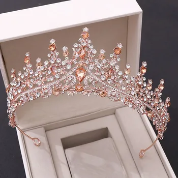 De lujo Brillo de Cristal de diamante de imitación de la Flor de la Hoja de Tiaras y Coronas de Banquete de Boda del Pelo de la Joyería para la Novia Noiva Diademas de Diadema