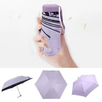 Mini Paraguas de Bolsillo Mujeres UV Pequeño Paraguas 180g de Lluvia de las Mujeres Impermeables de los Hombres Sol Sombrilla Conveniente Niñas de Viaje Parapluie Niño