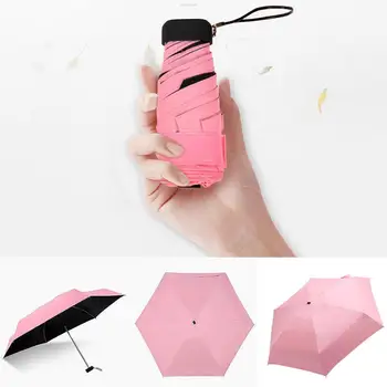 Mini Paraguas de Bolsillo Mujeres UV Pequeño Paraguas 180g de Lluvia de las Mujeres Impermeables de los Hombres Sol Sombrilla Conveniente Niñas de Viaje Parapluie Niño