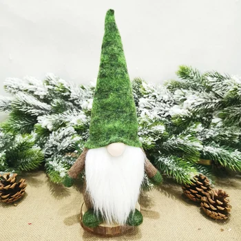 28 x 13 cm de dibujos animados sueco Gnome Santa Claus Verde Bosque Elf sin Rostro de la Muñeca de la Felpa Juguete de Navidad HomeOrnaments Año Nuevo Regalo
