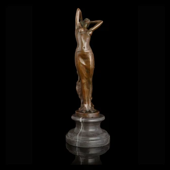 ArtsHom DS-350 Moderno de Arte de Metal de Bronce de la Belleza de Mujer que Baila Estatua de mujer Femenina y Sexy Chica de Figuritas Para la decoración del Hogar