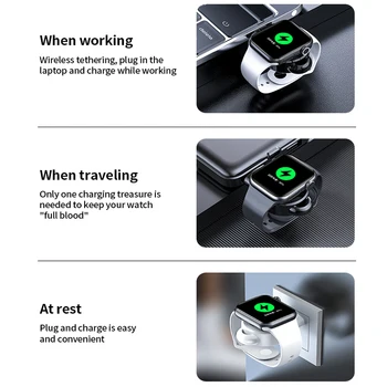 Portátil Cargador Inalámbrico para el IWatch 5 4 Estación de Carga Dock USB Cable de carga para el Apple Watch Series 5 4 3 2 1