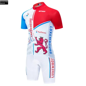 2020 Hombres de Triatlón Skinsuit el Desgaste de la parte Superior PRO EQUIPO Nacional de Luxemburgo Camisetas de CICLISMO Moto Blanca de la Ropa de Ciclismo Fietsen Conjuntos