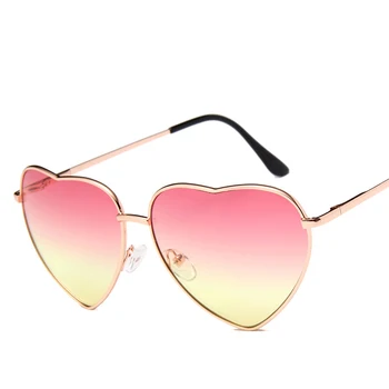 WOENFEL en Forma de Corazón de Gafas de sol de las Mujeres del Diseñador de la Vendimia de la Moda de Lujo Sol Glasees Marca Clásica Amor de la Lente de Gafas de Viaje