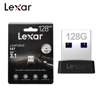 Original de Lexar Unidad Flash USB S47 USB 3.1 128GB Max Velocidad de Lectura de 250 mb/s Mini Disco de U Pendrive de 32GB, 64GB de Memoria Stick