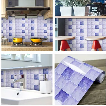 Azulejo Adhesivo Impermeable Auto-adhesivo Pegatinas de Diseño Moderno Mural de papel pintado del PVC de Baño de la Cocina Mosaico de la etiqueta Engomada de la Pared 9F01
