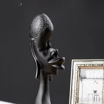 Mujer Africana Pensar Con Los Ojos Cerrados Estatua De Artesanía Casa Sala De Estar Decoración De Objetos De La Oficina De La Resina De La Escultura Accesorios Regalos