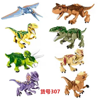 8 Dinosaurios Bloques de 32*32 Puntos Base de la Placa de los Niños Juguetes Educativos Juguetes de Regalo de Jurassic Park Mundo de Dinosaurios de Dino para los Niños los Niños