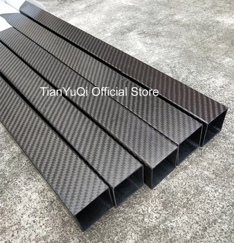 TianYuQi 1pcs 3K completo de fibra de carbono con tubo cuadrado de alta resistencia de la longitud de 500 mm OD 10 mm 15 mm 20 mm 22 mm 25 mm 30 mm de la Superficie Brillante