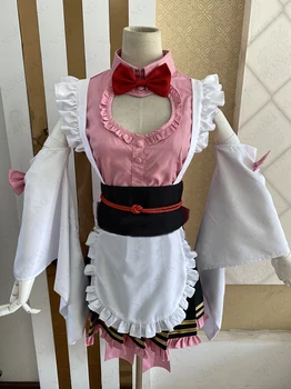 Anime Demon Slayer:Kimetsu no Yaiba Kanroji Mitsuri traje de maid lolita vestido de Traje de Cosplay personalizado