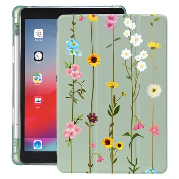 Flores silvestres De Aire 4 caja del Silicón del iPad Pro 2020 10.5 con Lápiz Titular de 10.2 pulgadas 8 de la Generación de 7 De 12.9 Pro 2018 Mini