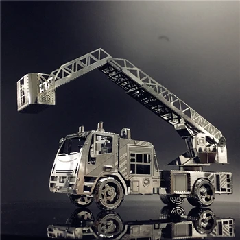 MMZ MODELO nanyuan de Metales 3D kit de modelo de Bomberos con escalera de BRICOLAJE 3D, Corte Láser Modelo de rompecabezas juguetes para adultos