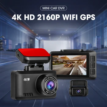 Vtopek Mini Dash Cam 4k Delantero y Trasero Ultra HD 2160P del Coche DVR grabador de Vídeo Guión de la Cámara de Seguimiento GPS Registrador WIFI de Control