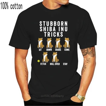 Terco Shiba Inu Trucos Camisa Divertida del Perro de Regalo la Camiseta de la Novedad de los Hombres Impresos en 3D de Manga Corta Camiseta DE los Hombres Tops Camiseta