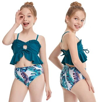 Hijo de los Niños de las Niñas de Bebé Bikini 2021 de Dos piezas traje de baño de Impresión de los Niños de trajes de baño de Cintura Alta de verano de trajes de baño traje de baño caliente Biquini