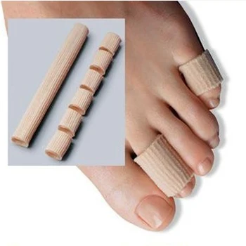 4 piezas de Nylon tubo de suela de silicona gel liner protector de dedos de Tela Cubierta de pies de Tubo Protector de juanetes Callos Callos almohadilla para el dedo