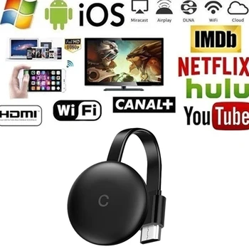 G12 TV Stick Para Chromecast 4K HD HDMI Reproductor de Medios de 5G/2.4 G WiFi Pantalla Dongle Duplicación de Pantalla de 1080P de alta definición de TV Para la página principal de Google