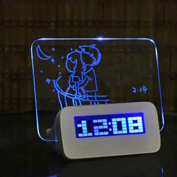 Digital LED Reloj de Alarma Con el Mensaje de la Junta de Despertador Fluorescente Calendario de 4 Puertos Hub USB de Escritorio Led de la Decoración del Hogar Proveedores