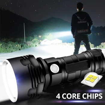 12000LM Super Potente Linterna LED XM-L2 XHP70 Táctica de la Antorcha USB Recargable Linterna Impermeable de la Lámpara de Ultra Brillante