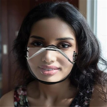 Adulto transparente máscara de la cara, el polvo y las salpicaduras de la máscara, se puede lavar la cara de la máscara de filtro disponibles para personas sordas y con impedimentos auditivos
