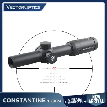 Vector Optics Constantino 1-8x24 FFP Riflescope 1/10MIL Con IPX6 Iluminado Grabado BDC y el Viento del Retículo Real 1xPower Ajuste de 7,62 5.56