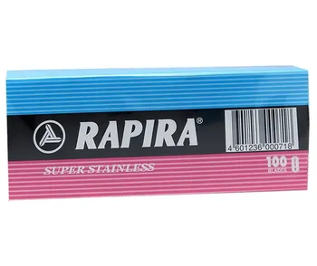 Рапира Rapira hoja de afeitar 1 paquete de 100 piezas de calidad superior, de buena marca y calidad real