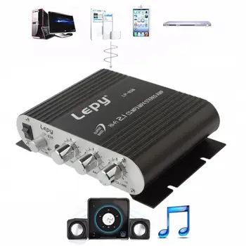 Lepy LP-838 Poder Coche Amplificador Hi-Fi 2.1 Radio MP3 de Audio Estéreo altavoz de Graves Altavoz de Refuerzo de Jugador para la Moto a Casa, No Enchufe de Alimentación