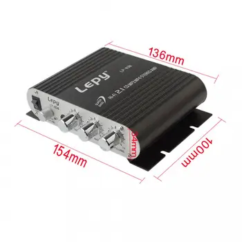 Lepy LP-838 Poder Coche Amplificador Hi-Fi 2.1 Radio MP3 de Audio Estéreo altavoz de Graves Altavoz de Refuerzo de Jugador para la Moto a Casa, No Enchufe de Alimentación