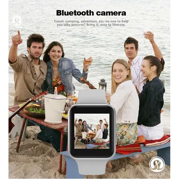 SHAOLIN Original Reloj Inteligente de la Serie 6 de Bluetooth SmartWatch caso para apple watch iPhone Android Inteligente reloj teléfono (Botón Rojo)