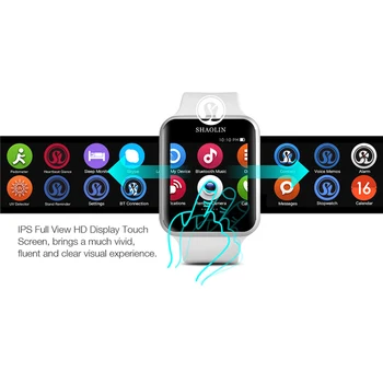 SHAOLIN Original Reloj Inteligente de la Serie 6 de Bluetooth SmartWatch caso para apple watch iPhone Android Inteligente reloj teléfono (Botón Rojo)