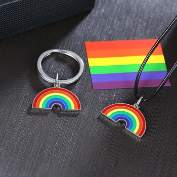 Vnox Colores del arco iris Colgantes para las Mujeres de los Hombres de Acero Inoxidable con una Cuerda de la Cadena de LGBT Gay Leisbian Collar de la Joyería