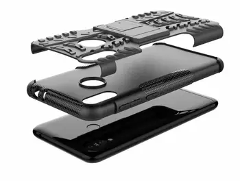 Para Asus Zenfone Max Pro M2 ZB633KL Caso + Vidrio Templado Híbrido Armadura de Protección de Silicona de Goma Soporte ZB631KL Tapa Dura