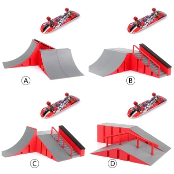 Finger Skate Park Kit de Rampa de Piezas con 1 Dedo Patineta Mini Scooter Escena de Dedo Patineta Formación Props