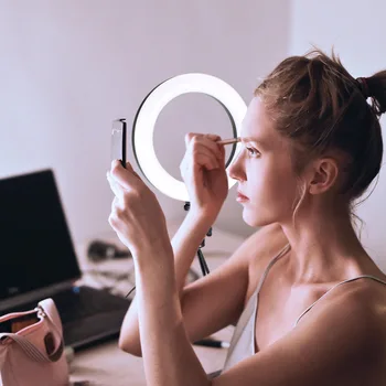 La fotografía LED Selfie Luz del Anillo del 26 CM Regulable, Teléfono con Cámara Anillo de la Lámpara de 10pulgadas Con la Tabla de Trípodes Para el Maquillaje de Vídeo en Vivo en Estudio