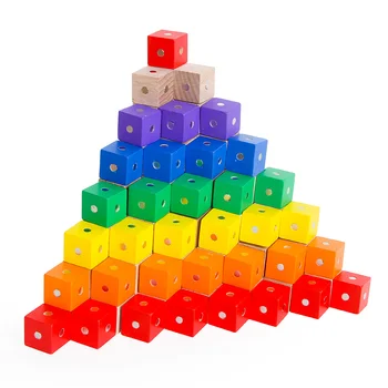 Bloque de madera Juguetes 10Pcs Imán Cubo Niños Magnético DIY 3D Modelo de Bloques de Construcción Para Niños Educativos de Matemáticas Juguetes Regalos de Navidad