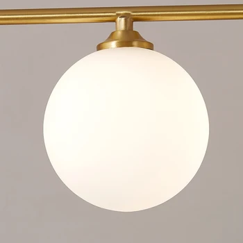 Luces modernas de Lujo de Cobre Restaurante LED lámpara de Araña Nórdicos Creativo de Vidrio Barra de Iluminación del hogar Comedor bola que Cuelga de la lámpara