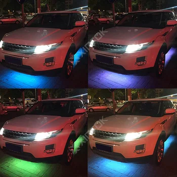 4PCS LED RGB Impermeable Bajo el Automóvil Underglow Sistema de Luces de Tiras de APLICACIÓN Bluetooth/ RF mando a distancia 90X120cm de Estilo de Carreras