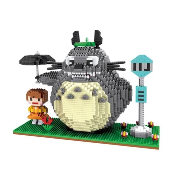 HC 3005 Anime Mi Vecino Totoro Gato de Animales de compañía de la Chica Modelo 3D DIY Mini Diamante de Bloques, Ladrillos de Construcción de Juguetes para Niños sin Caja