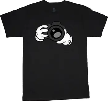 Cámara de fotografía fotógrafo diseño de la camiseta para hombre tamaño de la camiseta negra camiseta