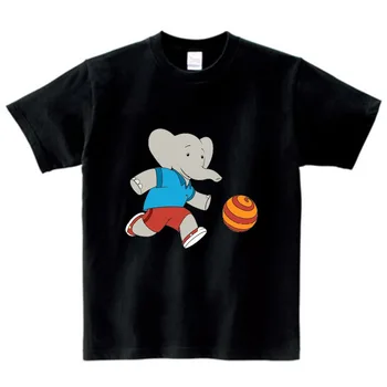 El Elefante de dibujos animados Camiseta de los niños del Verano Tops Camisetas de los niños de Anime Camisetas de chico/chica Divertida historia de Babar parte superior de la ropa 2-13Y Camiseta NN