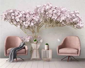 Beibehang Personalizar moderno de nueva 3d estéreo de un árbol en flor TELEVISOR moderno fondo de papel tapiz papel de parede de la pared de artículos de decoración para el hogar