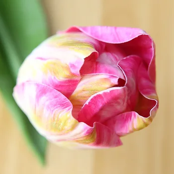 5 Pcs Sola Rama de la PU Tulip Sensación de Toque de Flores Artificiales de la Boda Decoración casera de la Tabla Jarrón Falso Flor de Tulipán