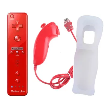 2 en 1 Mando a distancia Inalámbrico Controlador de Movimiento Integrado Además con el Nunchuck Para Diferentes Wii Remote Controller Joystick Joypad
