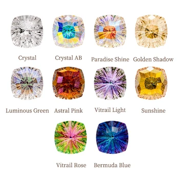 10mm Cuadrado diamantes de Imitación K9 Cristal AB Color de Fantasía Piedras Pointback 8mm Pegamento De Uñas de Strass de Cristales de Piedra de Cristal de Strass