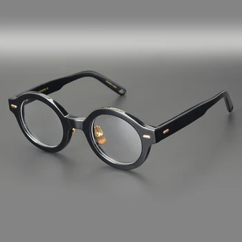 Vintage Acetato de gafas de marco SHEPPERTON diseño Único clásica ronda de grandes gafas de mujeres hombres caja original en caso de